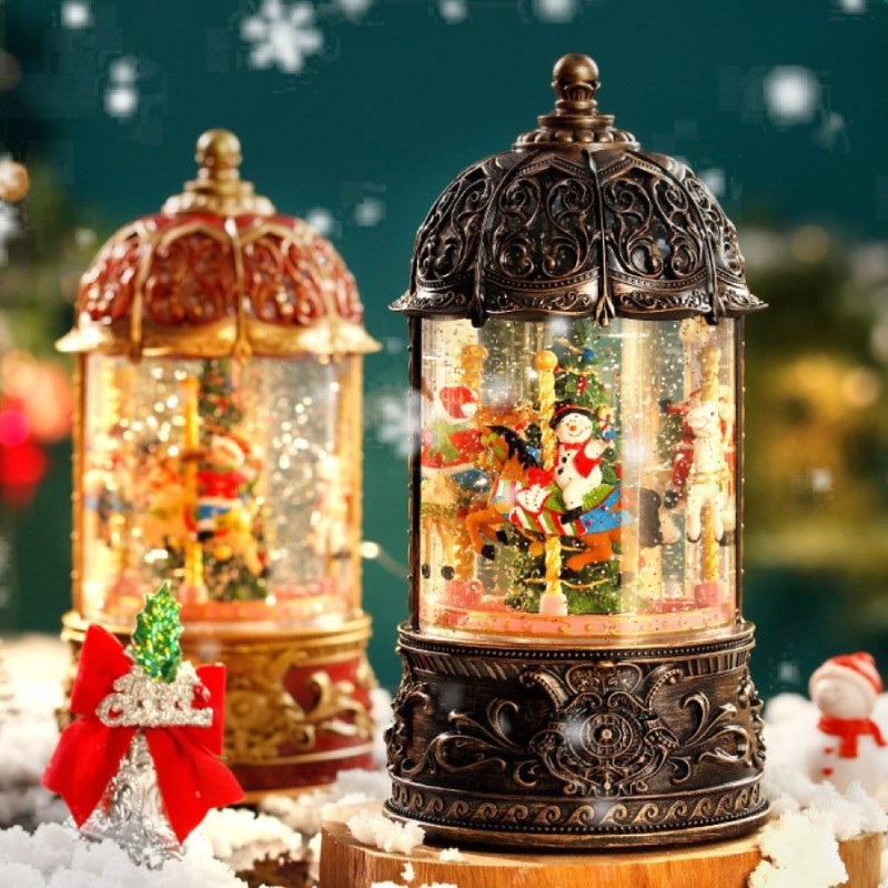 Hộp Nhạc Gỗ Khắc Laser Chủ Đề Giáng Sinh